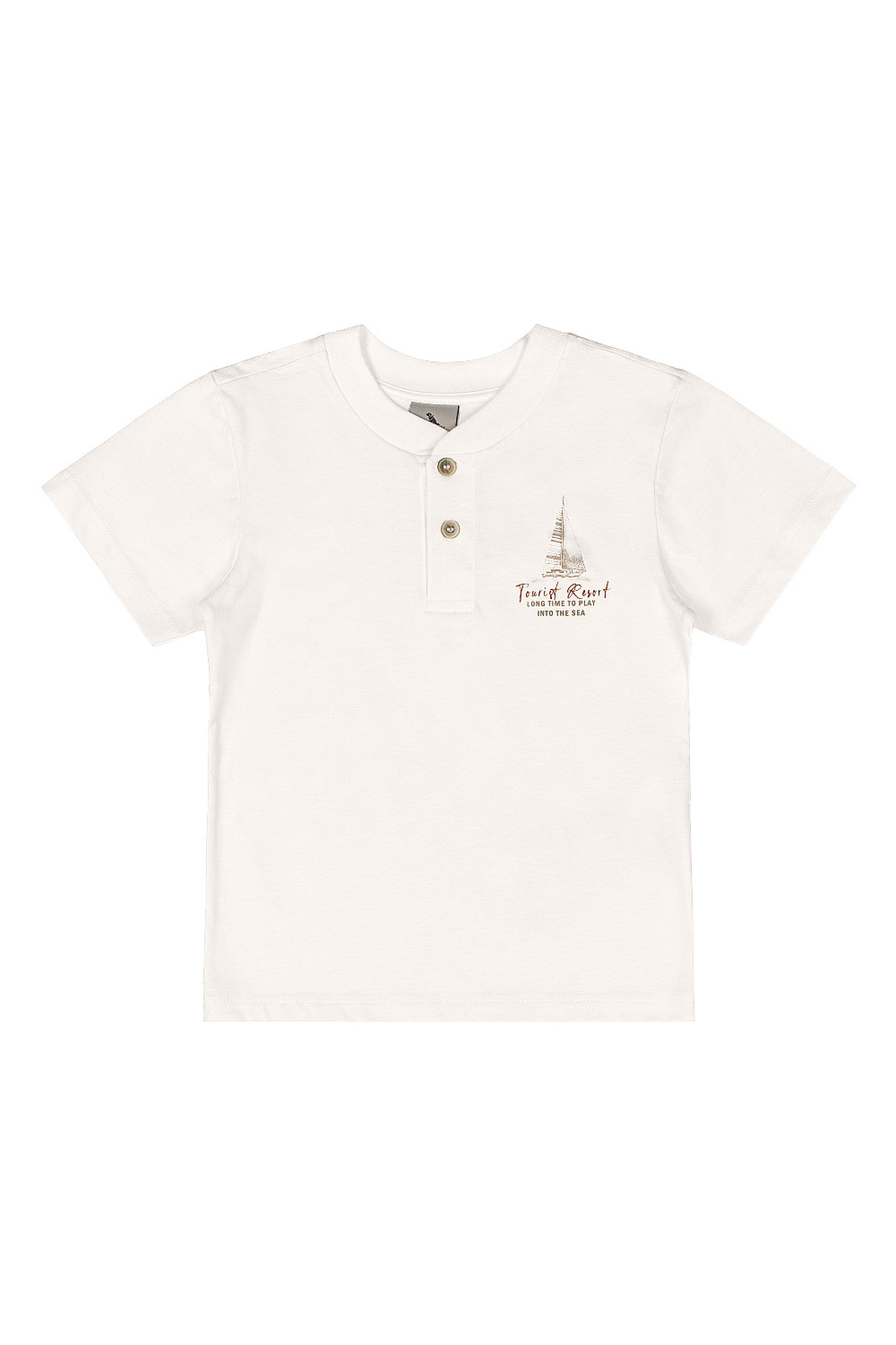 Conjunto Infantil Masculino Camiseta Estampada e Bermuda (Off White) Quimby - Imagem 9